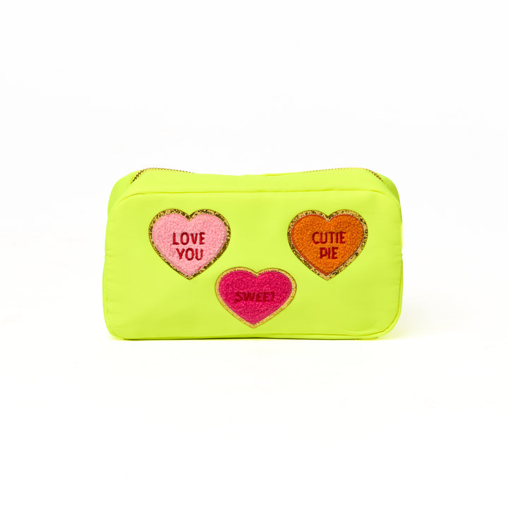 Nylon Pouches with Heart Conversation Patches Collection