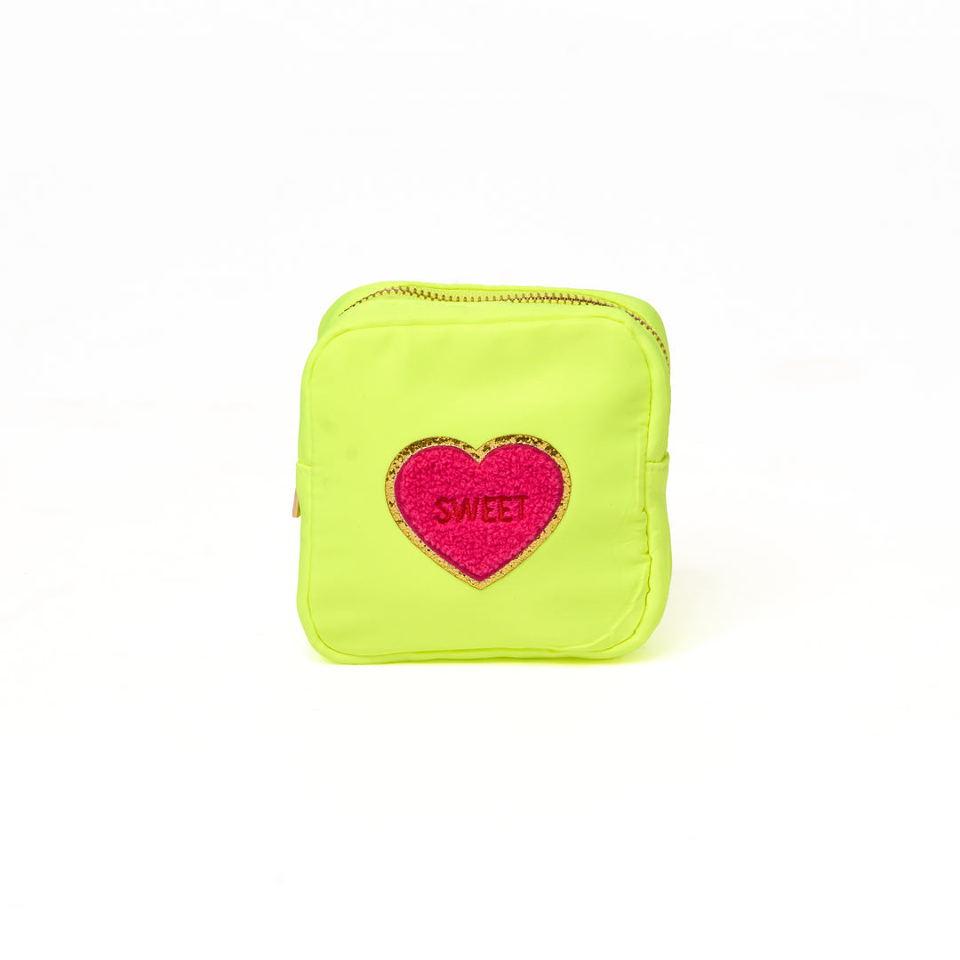 Nylon Pouches with Heart Conversation Patches Collection