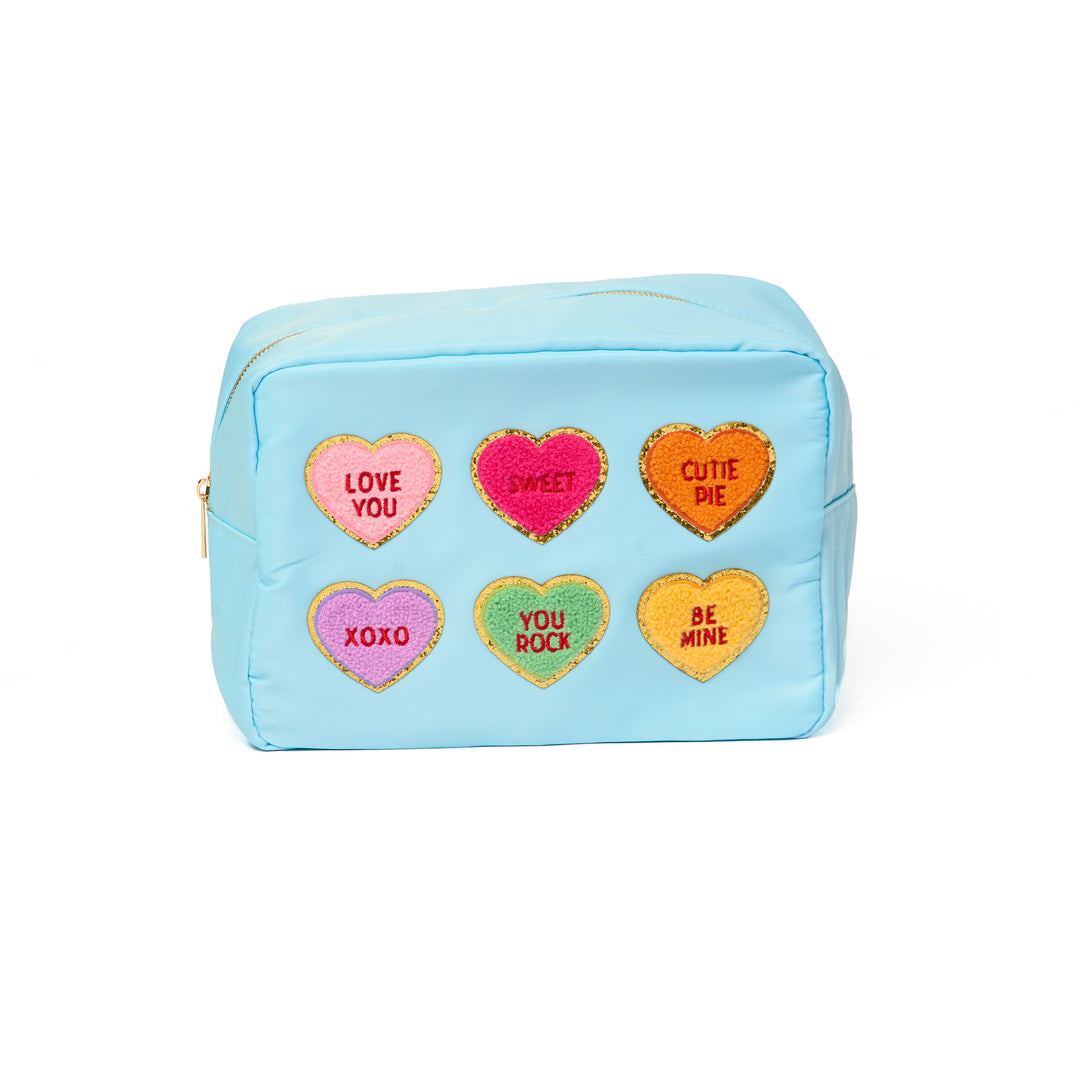 Nylon Pouches with Heart Conversation Patches Collection