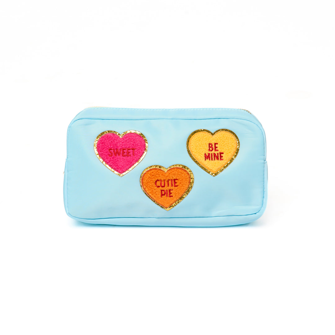 Nylon Pouches with Heart Conversation Patches Collection