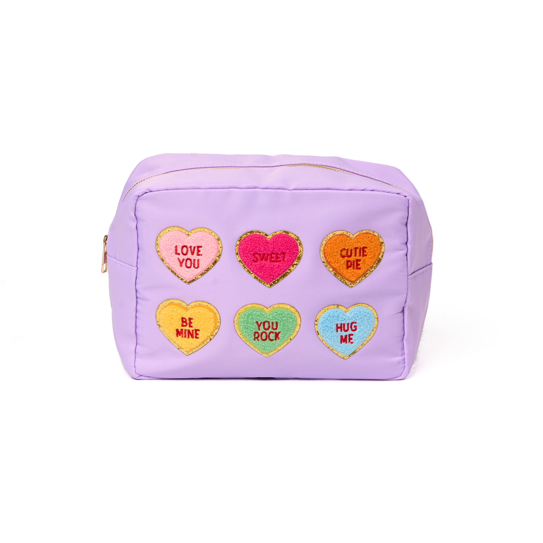 Nylon Pouches with Heart Conversation Patches Collection