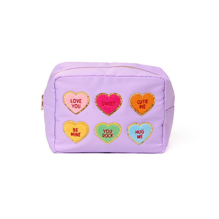 Nylon Pouches with Heart Conversation Patches Collection