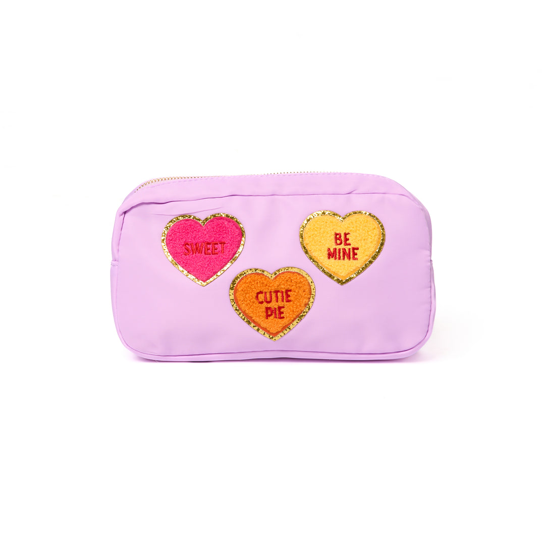 Nylon Pouches with Heart Conversation Patches Collection