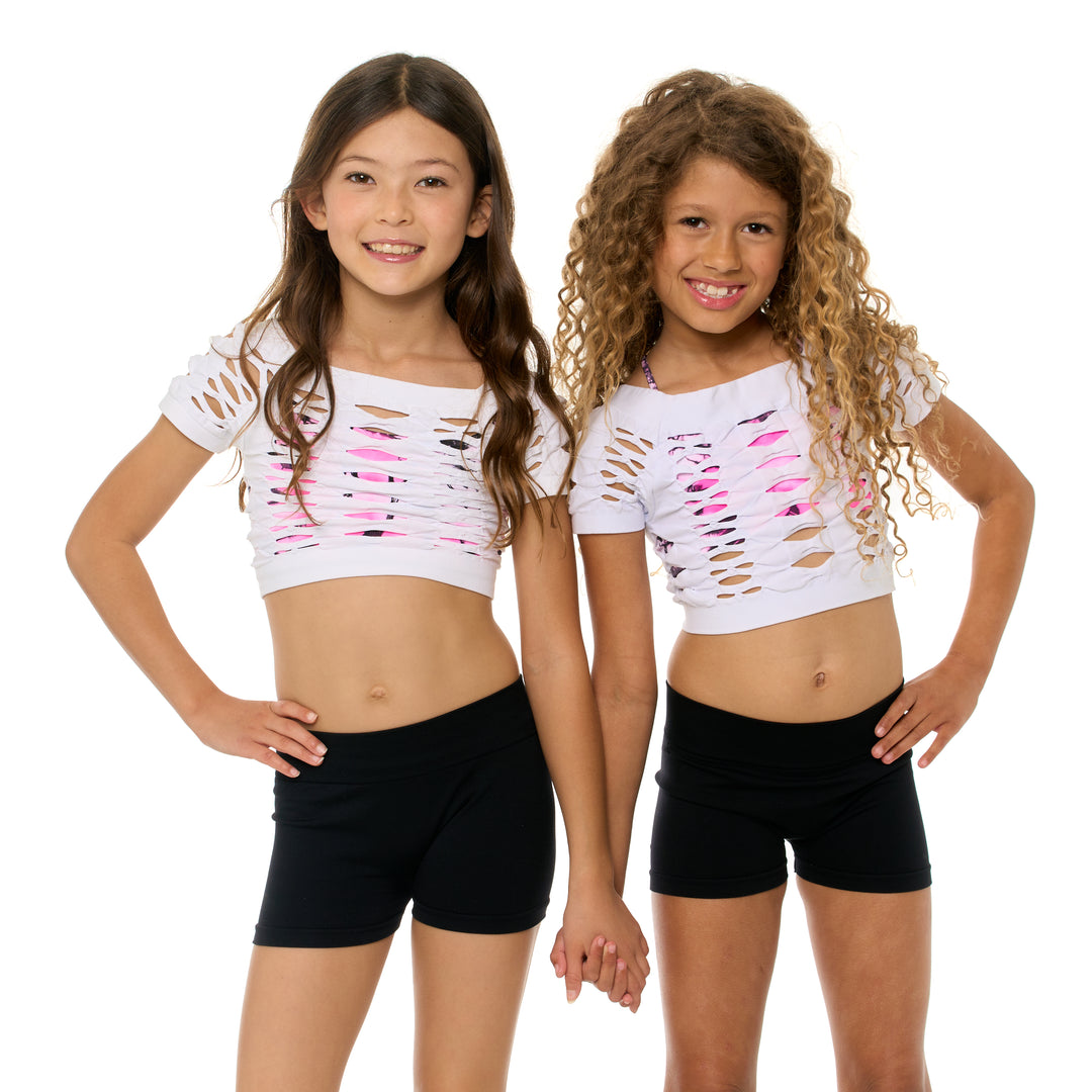 Girl's (7-10) Short Sleeve Malibu Mesh Top
