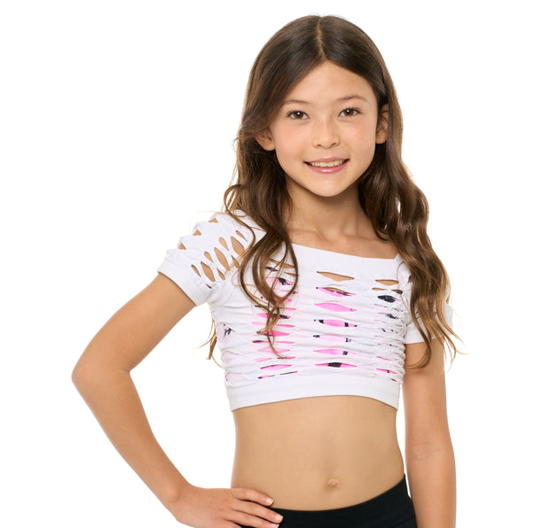 Girl's (8-14) Short Sleeve Malibu Mesh Top