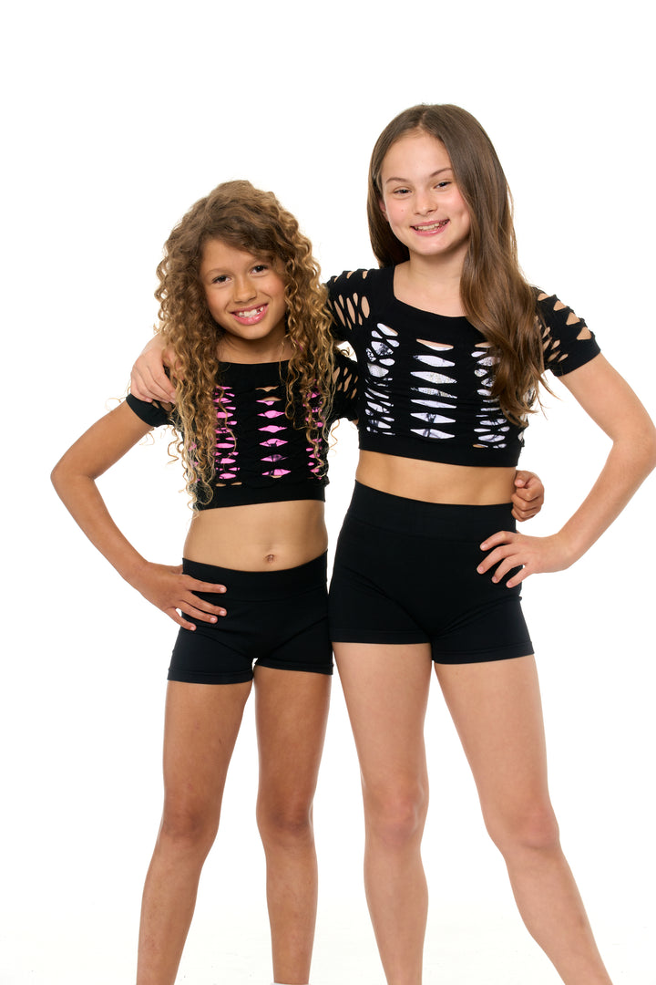 Girl's (7-10) Short Sleeve Malibu Mesh Top