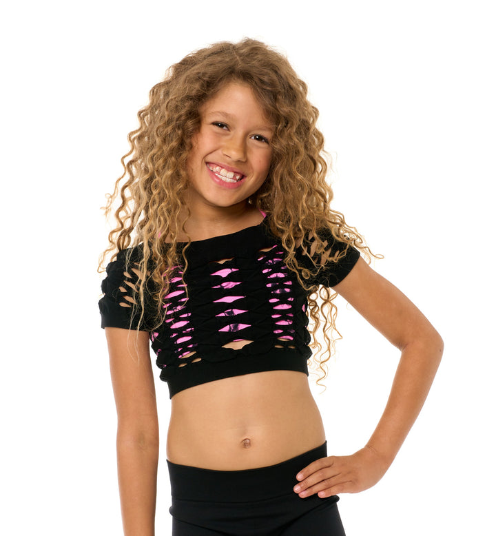 Girl's (7-10) Short Sleeve Malibu Mesh Top