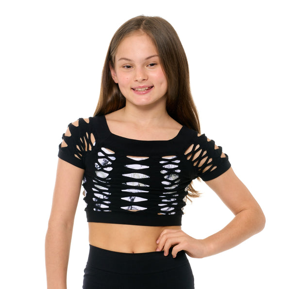 Girl's (8-14) Short Sleeve Malibu Mesh Top