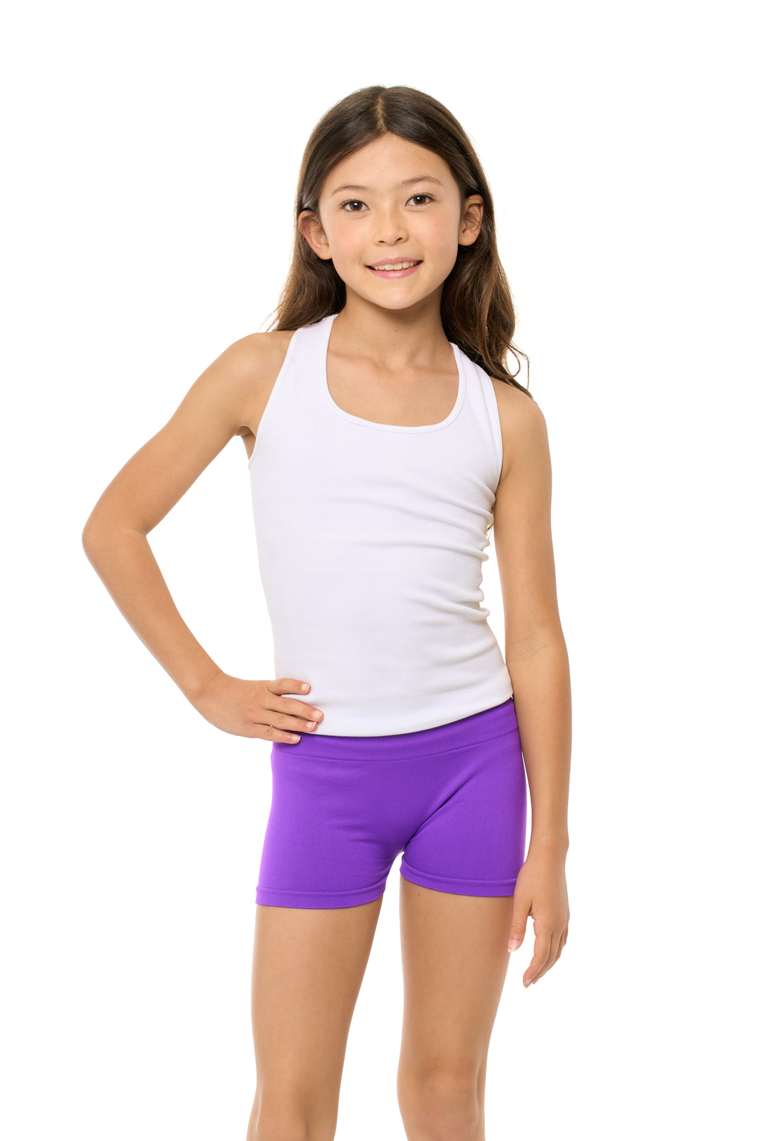 Girl's (7-10) Solid Boy Shorts