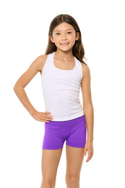 Girl's (7-10) Solid Boy Shorts