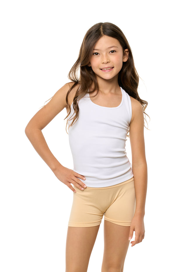 Girl's (7-10) Solid Boy Shorts