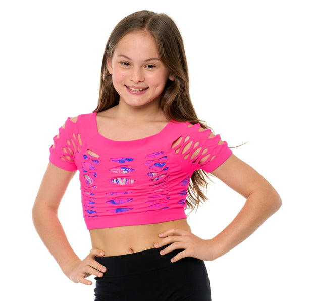 Girl's (8-14) Short Sleeve Malibu Mesh Top