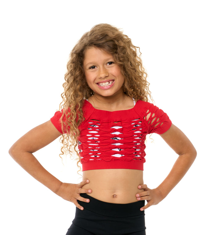 Girl's (7-10) Short Sleeve Malibu Mesh Top