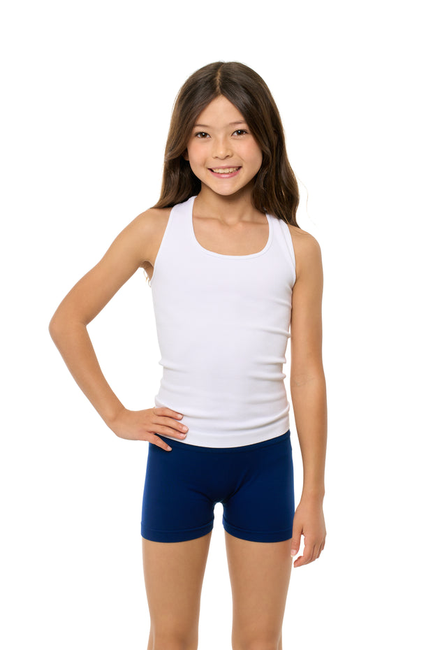 Girl's (7-10) Solid Boy Shorts