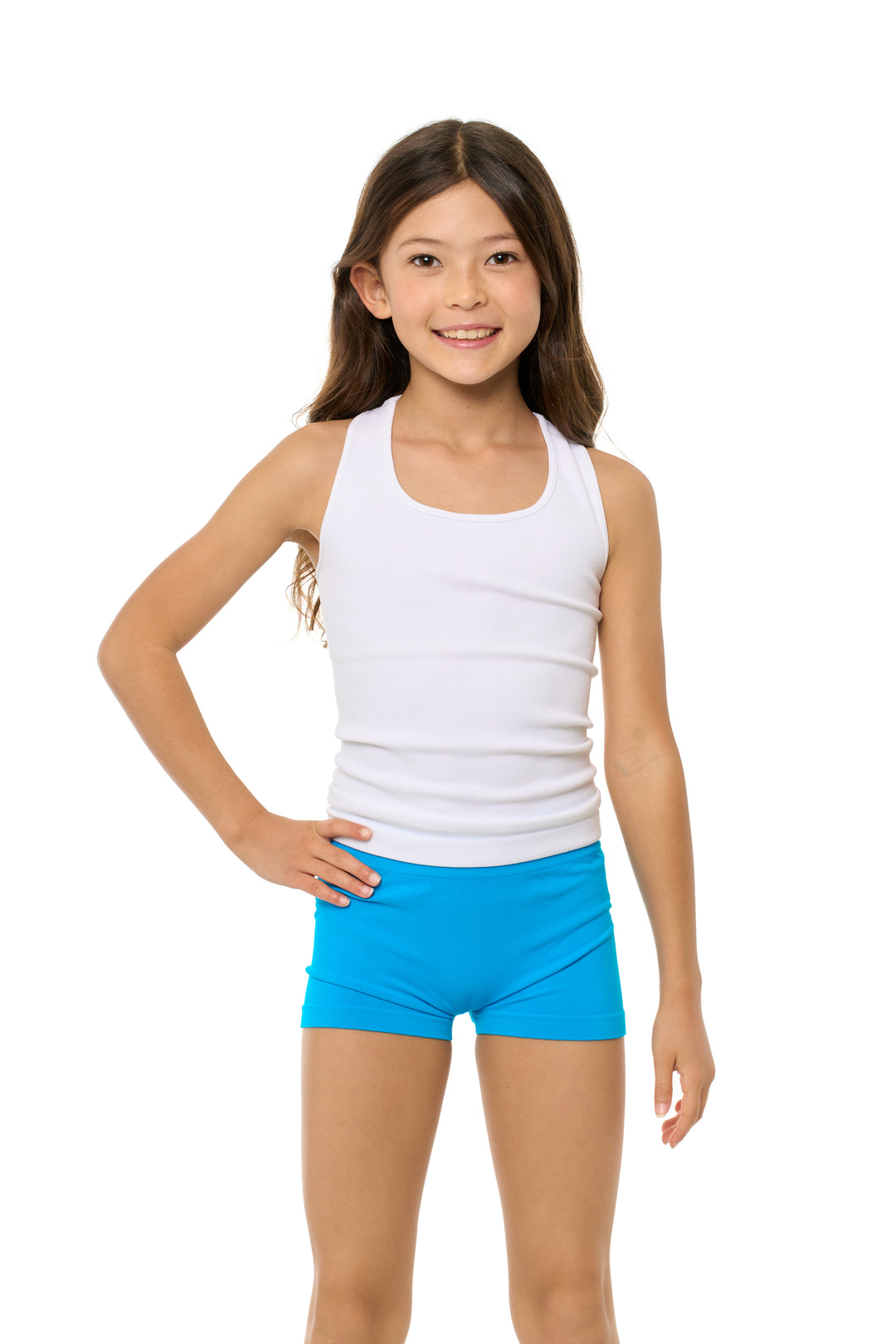 Girl's (7-10) Solid Boy Shorts