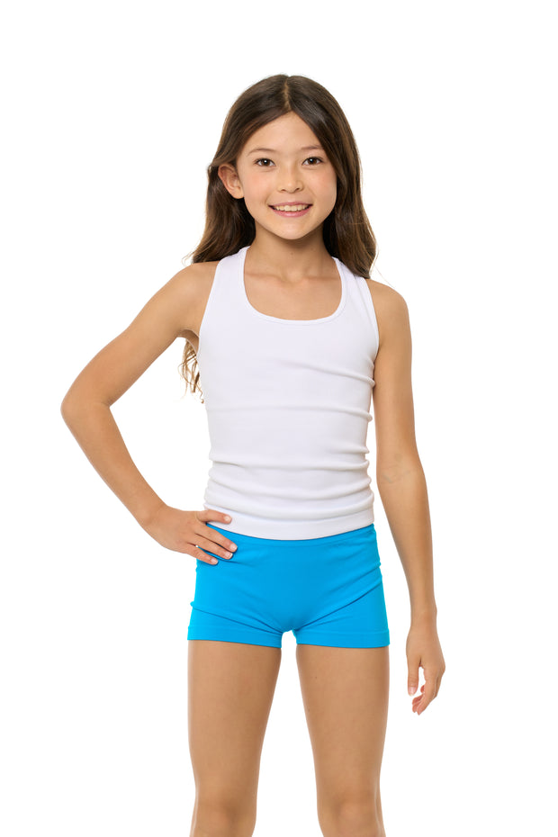 Girl's (7-10) Solid Boy Shorts
