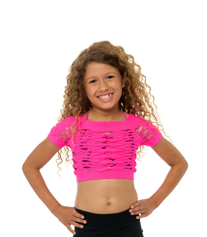 Girl's (7-10) Short Sleeve Malibu Mesh Top
