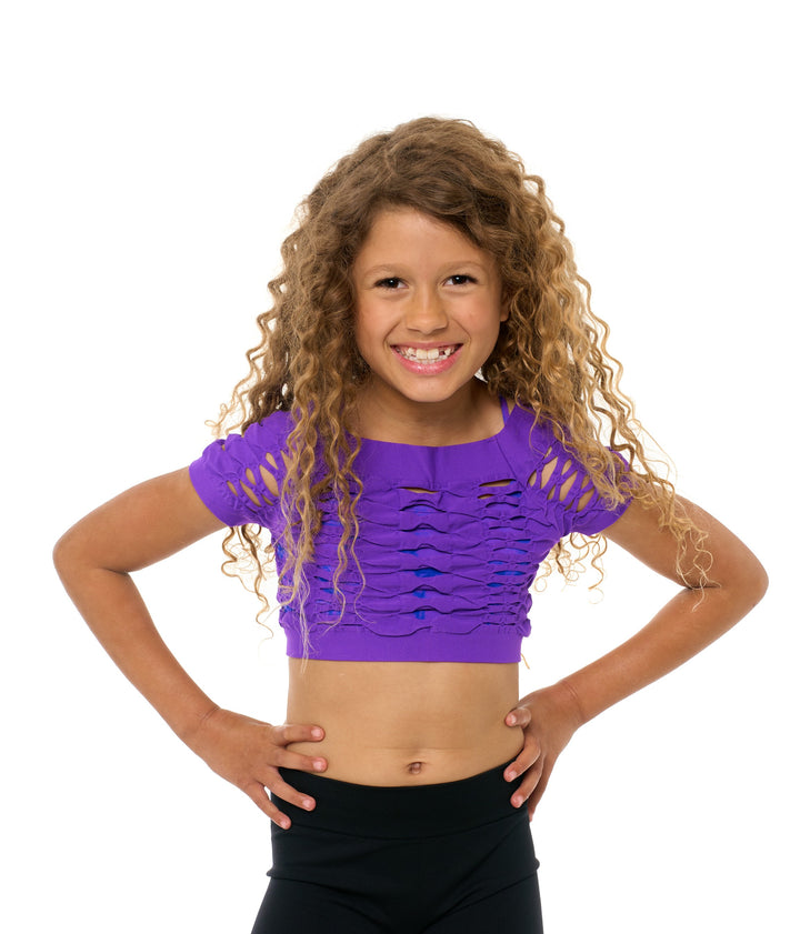 Girl's (7-10) Short Sleeve Malibu Mesh Top