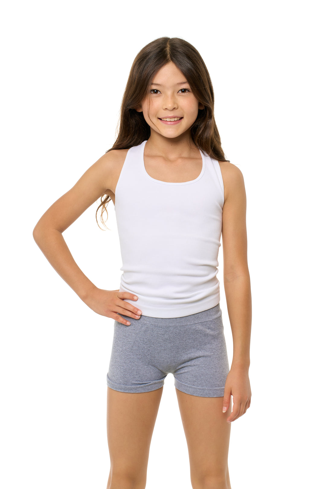 Girl's (7-10) Solid Boy Shorts