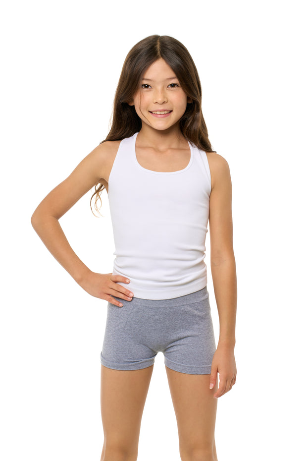 Girl's (7-10) Solid Boy Shorts