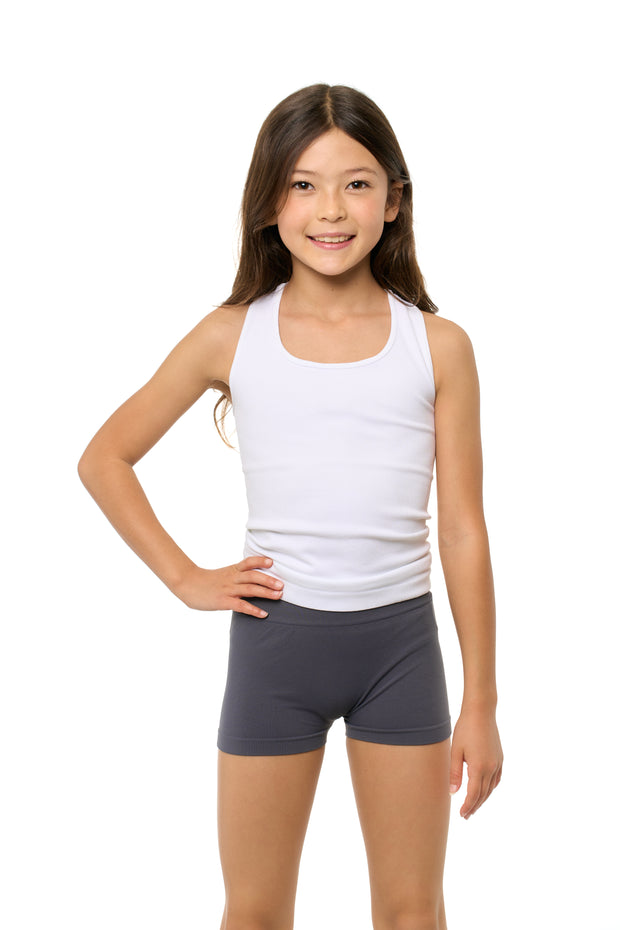 Girl's (7-10) Solid Boy Shorts