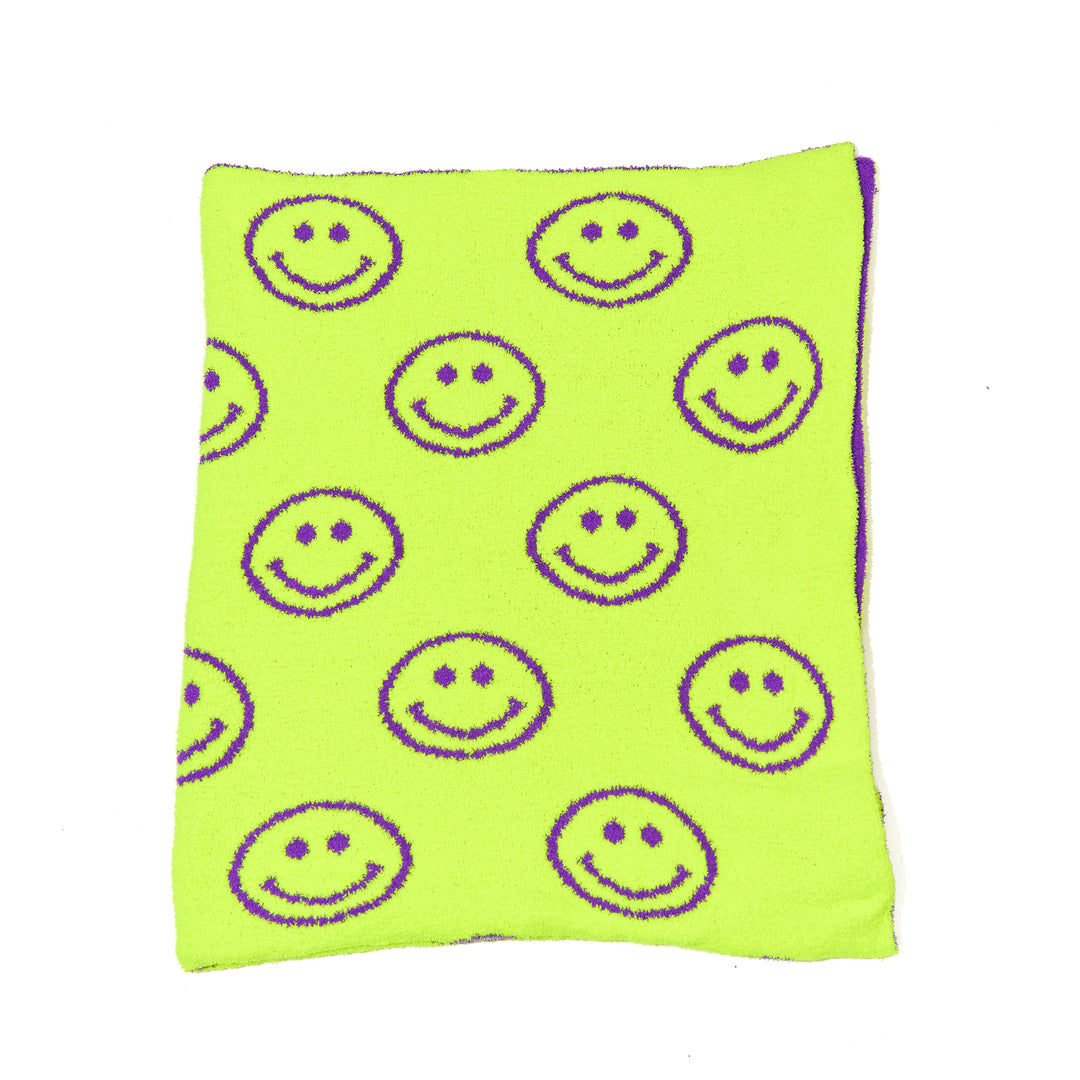 Malibu Sugars' Two Tone Happy Face Reversible Blanket