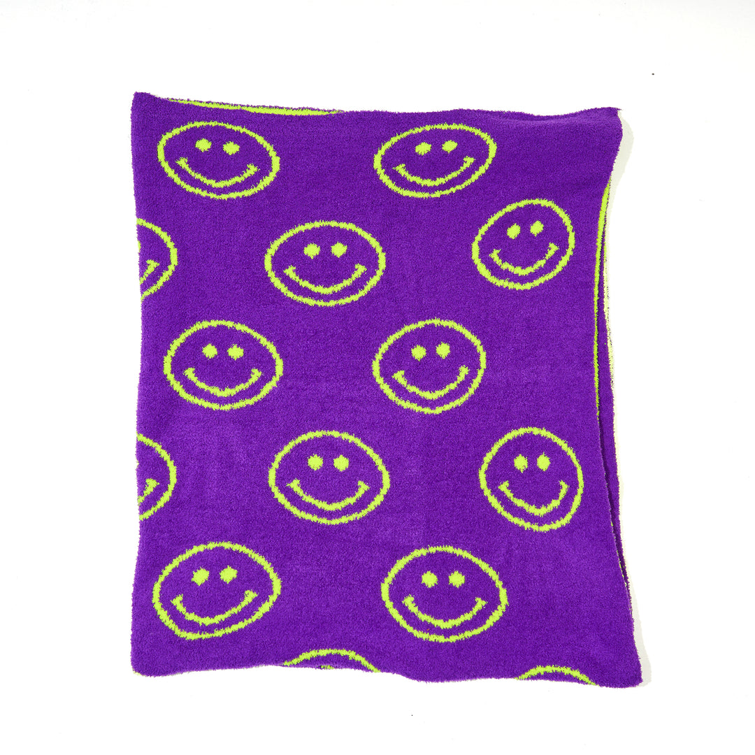 Malibu Sugars' Two Tone Happy Face Reversible Blanket