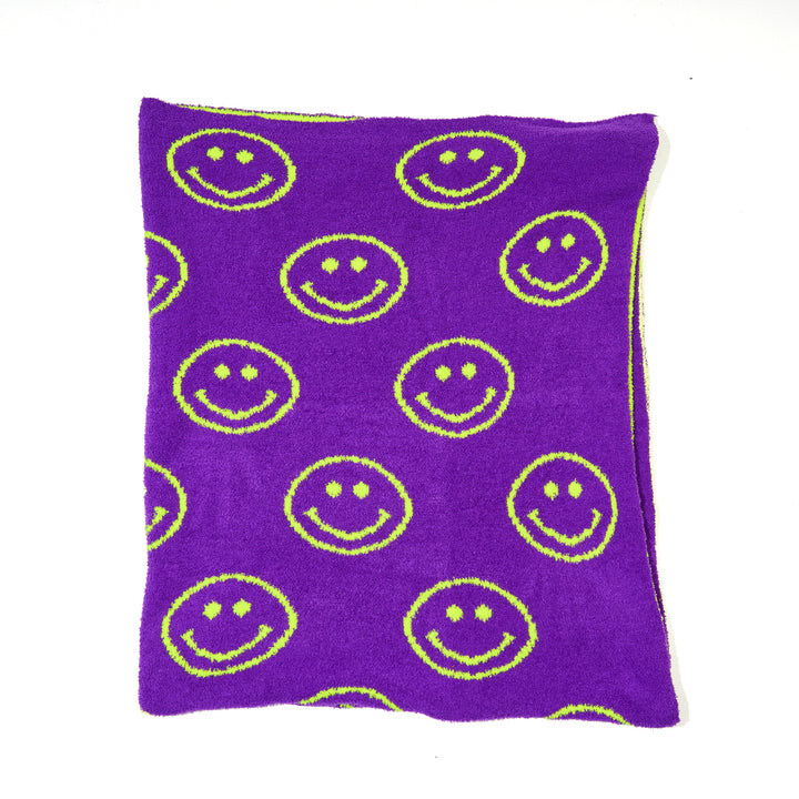 Malibu Sugars' Two Tone Happy Face Reversible Blanket