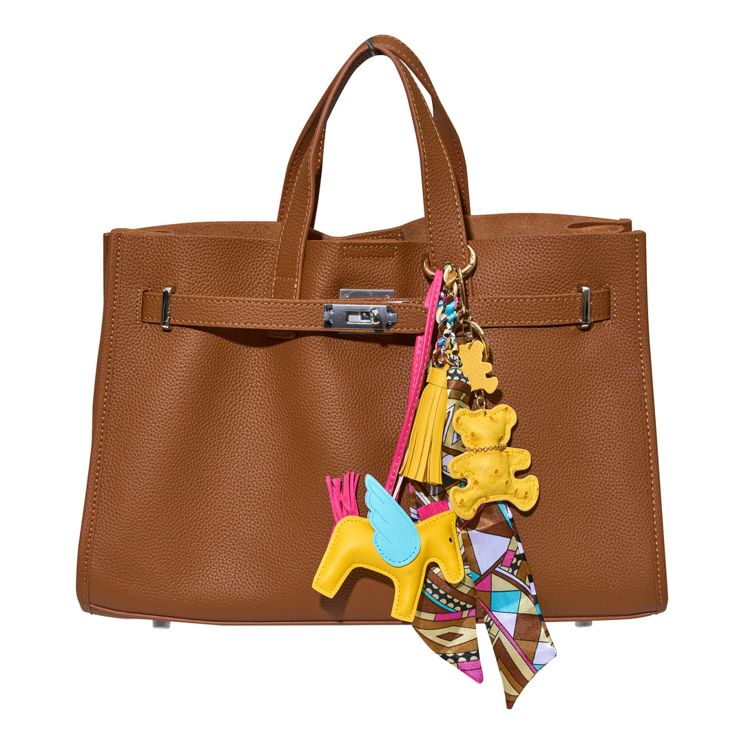 Horse & Tassel Charm w/ Twilly Scarf Bag Charms - 7 colors