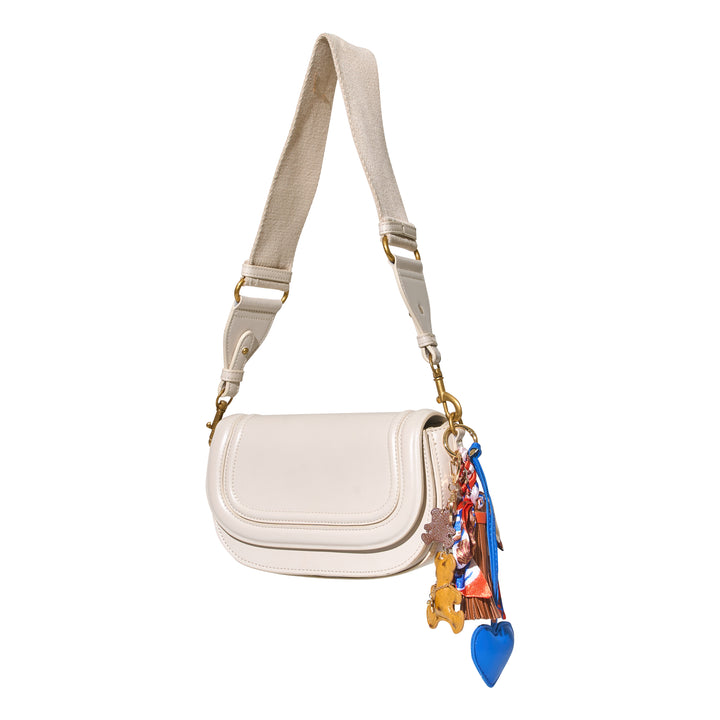Faux Leather Tassel w/ Twilly Scarf Bag Charms - 8 colors