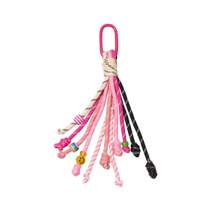 Bead & Cord Charm w/ Smiley Face Keychain / Bag charm