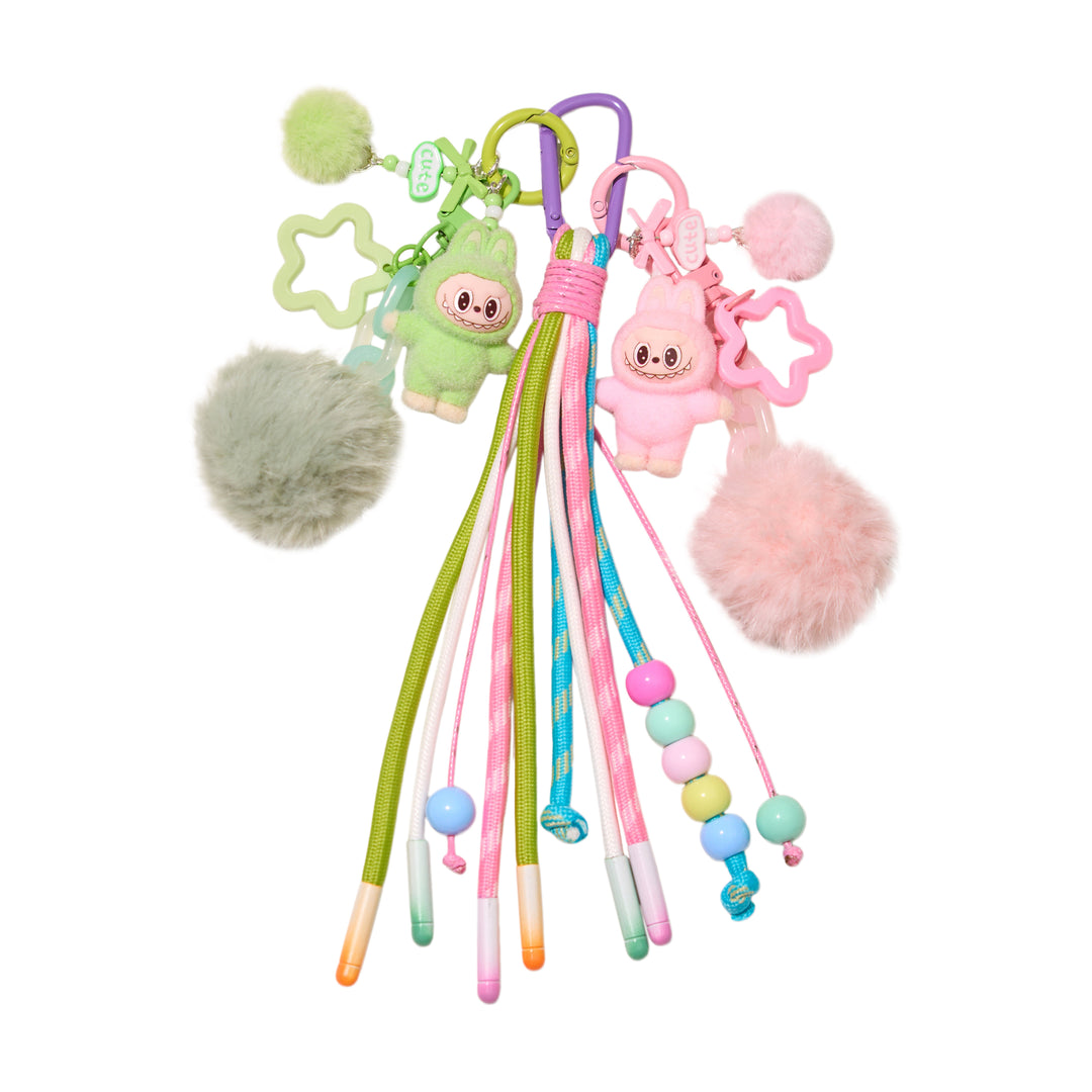 Bead & Pastel Cord Charm Keychain / Bag charm