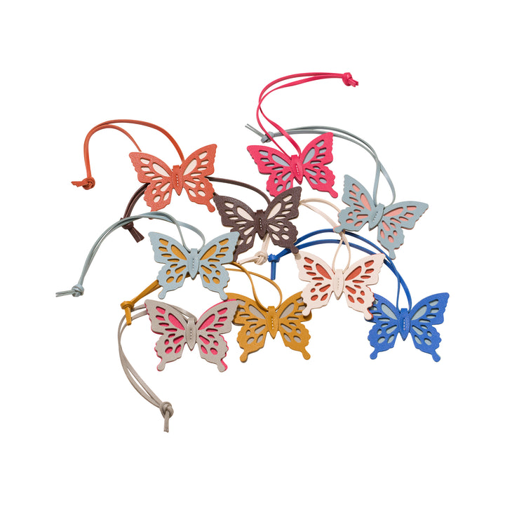 Faux Leather Two Tone Butterfly Bag Charms