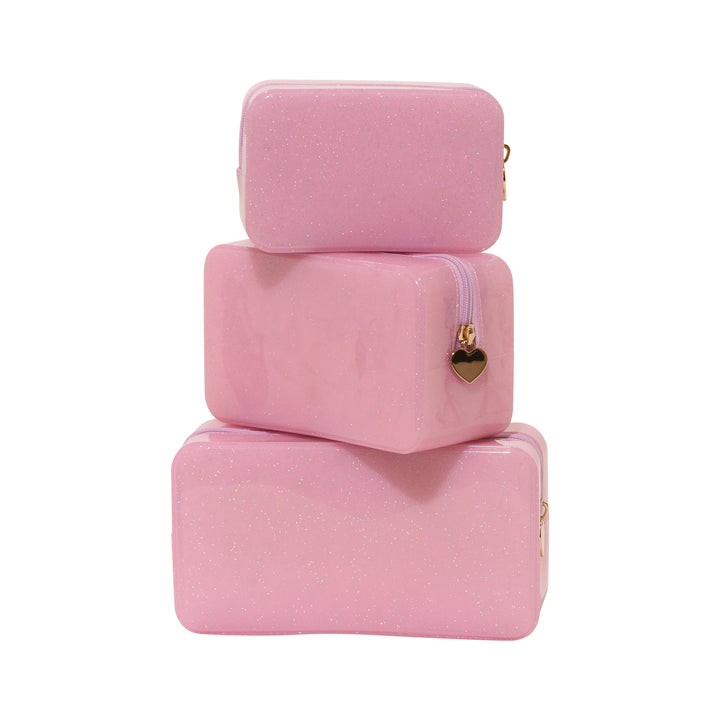 Malibu Jelly Glitter Pouch Collection - Light Pink