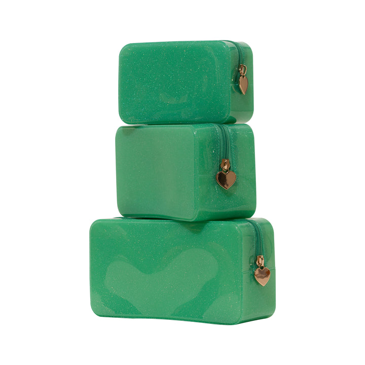 Malibu Jelly Glitter Pouch Collection - Green