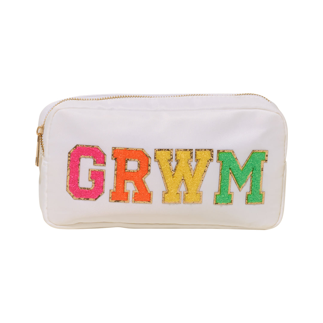 Medium Nylon Pouch w/ GRWM Chenile Patch - 6 COLORS