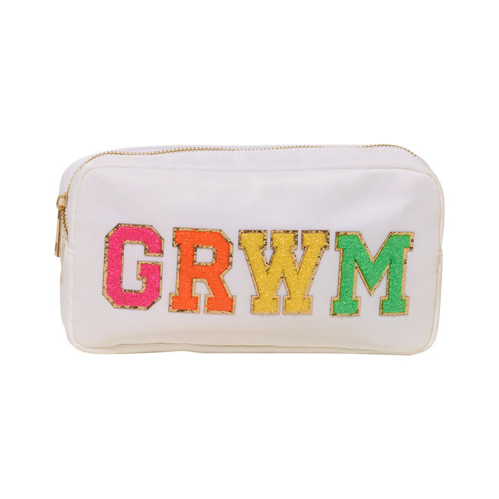 Medium Nylon Pouch w/ GRWM Chenile Patch - 6 COLORS