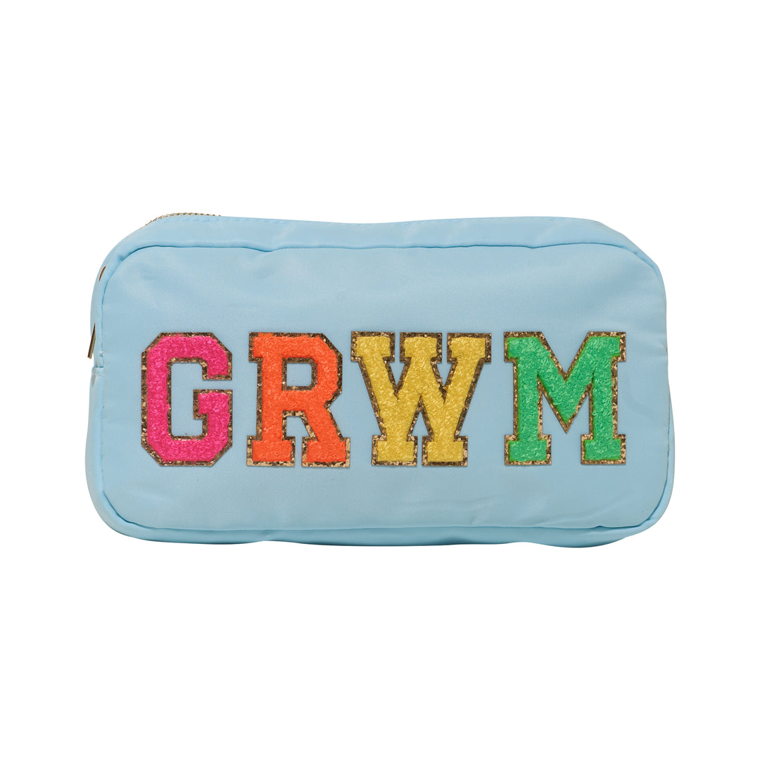 Medium Nylon Pouch w/ GRWM Chenile Patch - 6 COLORS