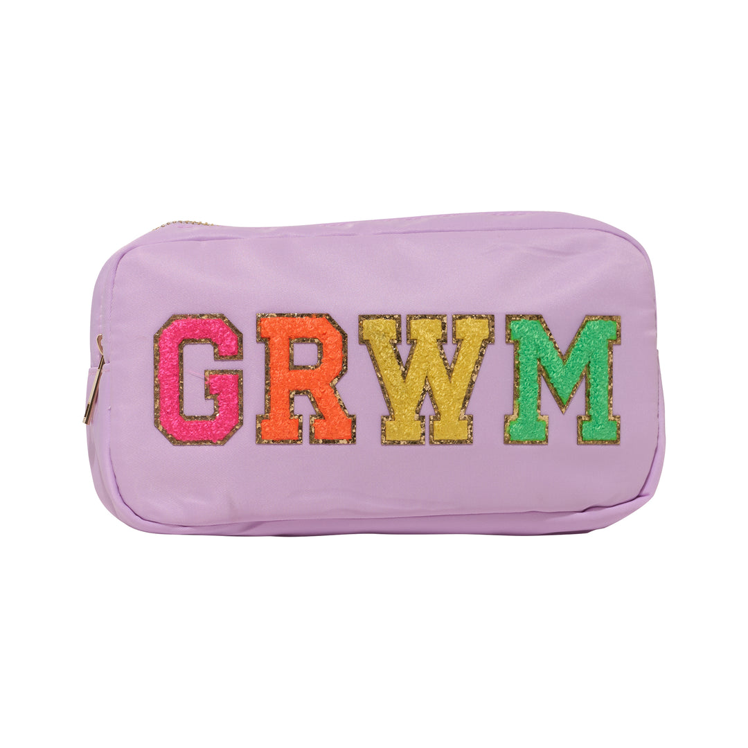 Medium Nylon Pouch w/ GRWM Chenile Patch - 6 COLORS