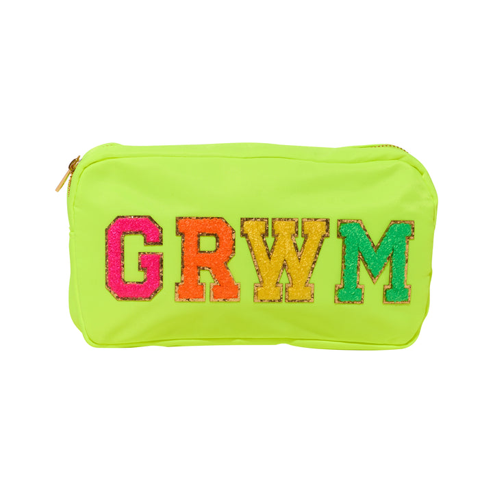 Medium Nylon Pouch w/ GRWM Chenile Patch - 6 COLORS