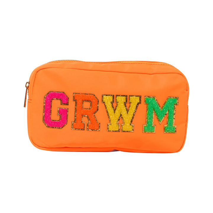Medium Nylon Pouch w/ GRWM Chenile Patch - 6 COLORS