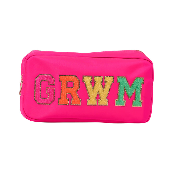 Medium Nylon Pouch w/ GRWM Chenile Patch - 6 COLORS