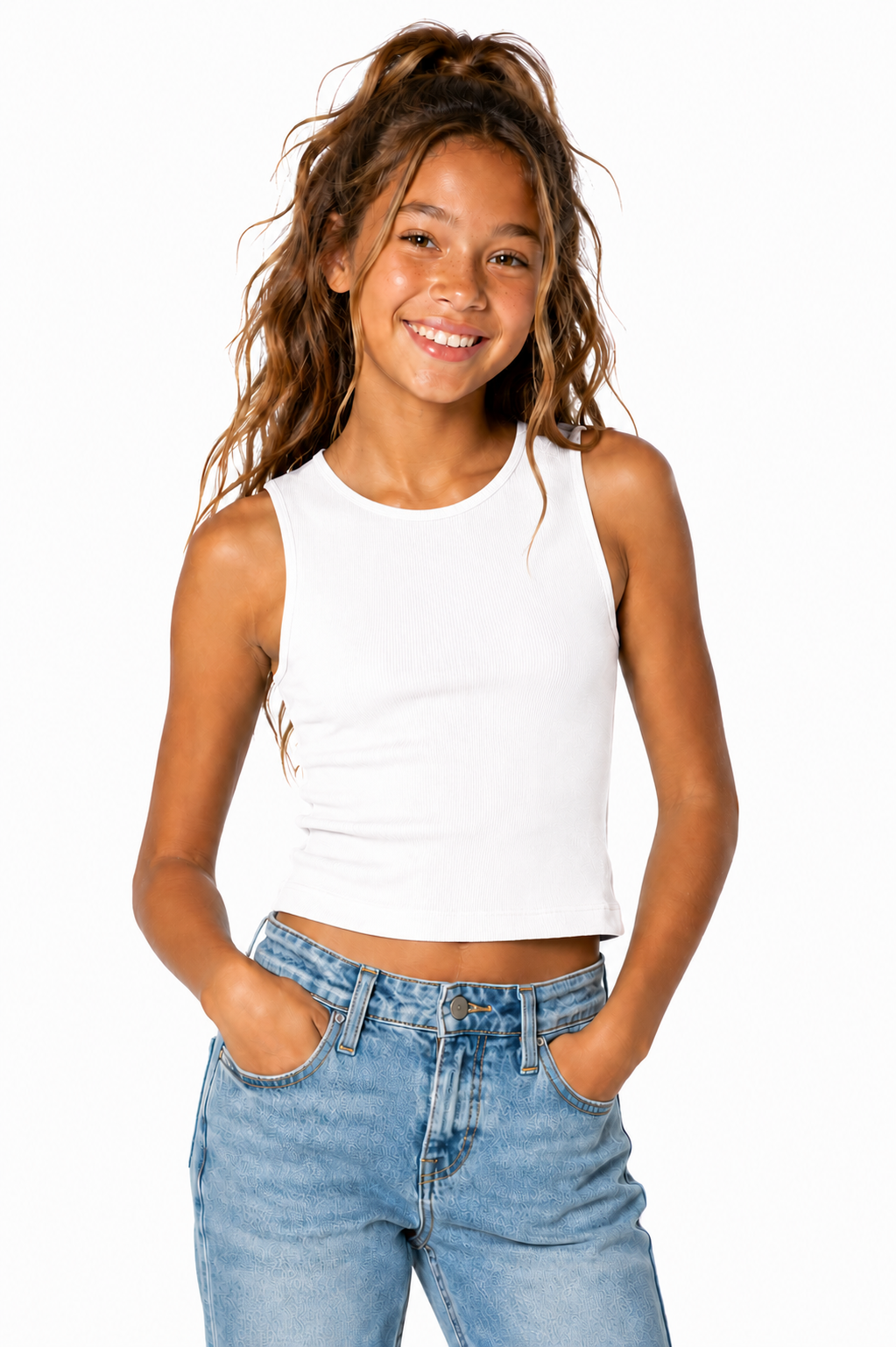 Girl's (8-12) Sleeveless Seamless Top