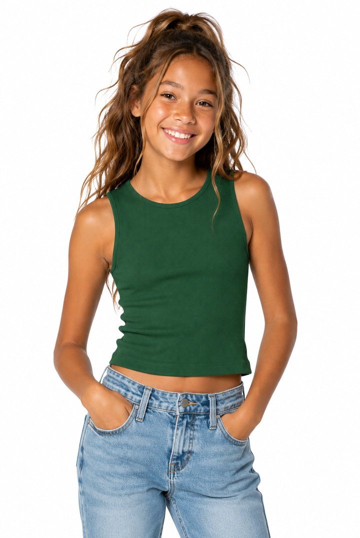 Girl's (8-12) Sleeveless Seamless Top