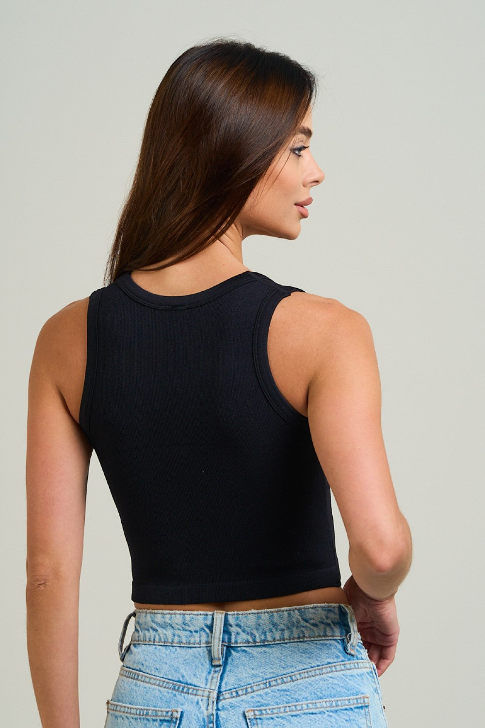Junior V neck Tank Top w/ Full Back