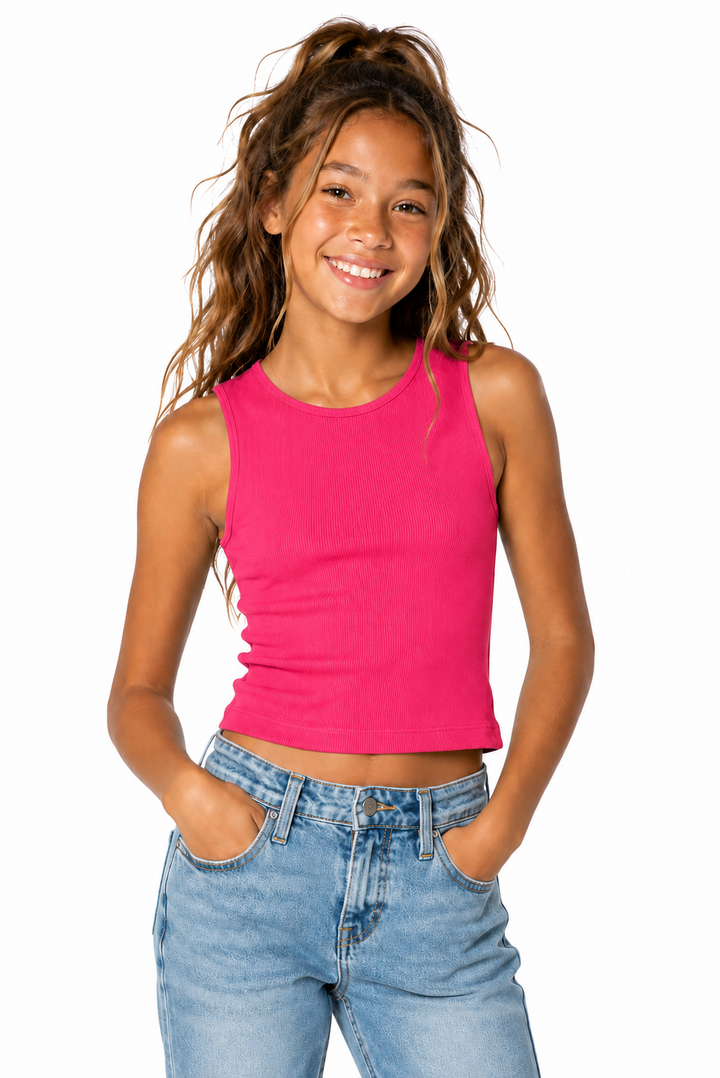 Girl's (8-12) Sleeveless Seamless Top