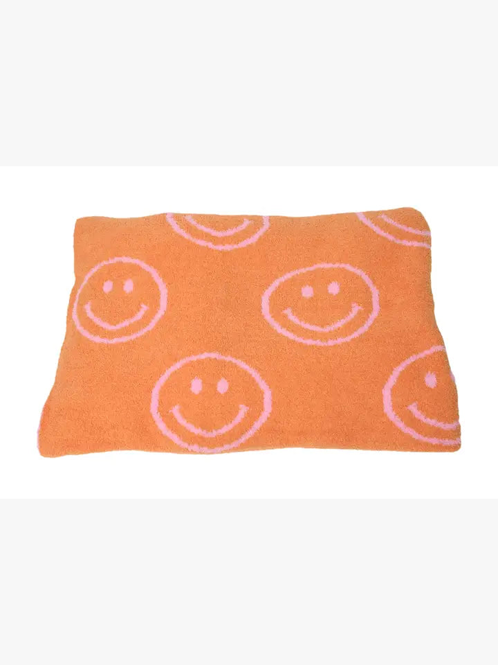 Malibu Sugars' Two Tone Happy Face Reversible Blanket