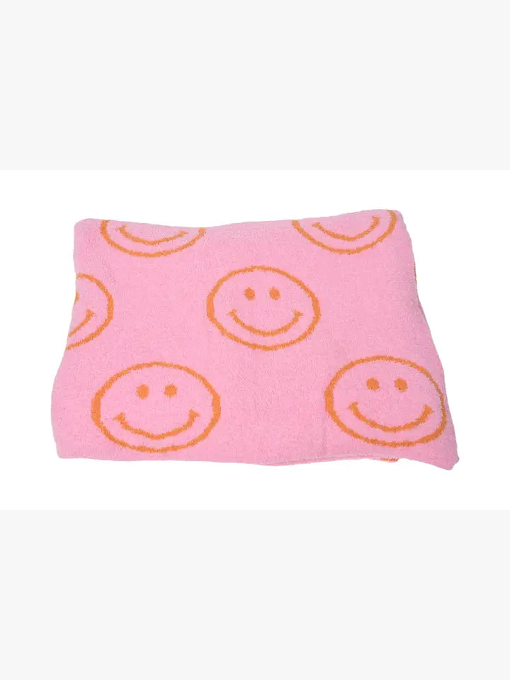 Malibu Sugars' Two Tone Happy Face Reversible Blanket