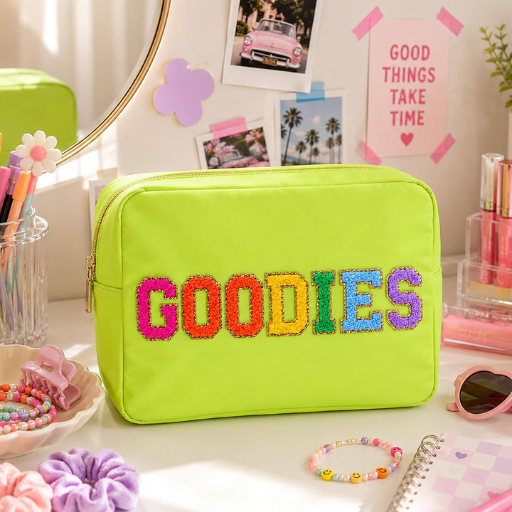 Nylon Pouch w/ GOODIES Chenile Patch - 6 COLORS