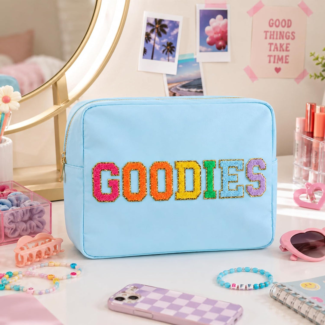 Nylon Pouch w/ GOODIES Chenile Patch - 6 COLORS